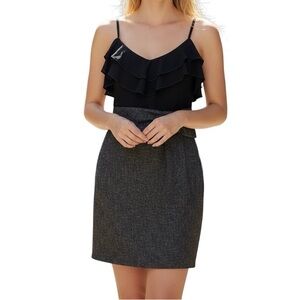 As U Wish Black and Gray Mini dress